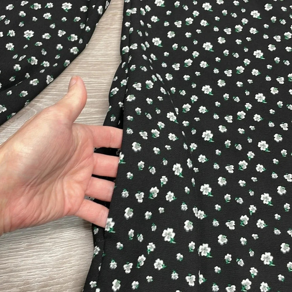 NWOT H&M Long Sleeve Black Floral Print Tunic Shift Dress Pockets 12 - Picture 11 of 14